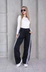 Pantalon palazo con linias color negro