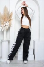 Pantalon palazo conbinado friza peinado