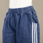 Pantalon palazo procesado con linia en color azul - Imagen 16