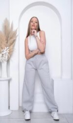 Pantalon de friza pienado con regulador en los bota pies - Imagen 3