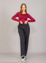 Pantalon palazo de friza peinado - Imagen 5