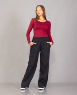 Pantalon palazo de friza peinado - Imagen 4